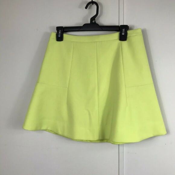 J Crew Womens Chartreuse A Line Skirt size 30 - Picture 2 of 3